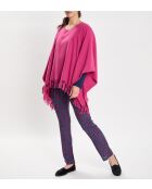 Poncho Foehn in misto lana peonia