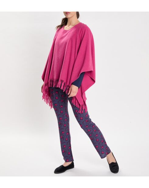 Poncho Foehn in misto lana peonia