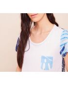 Robe de nuit Paradise blanc/bleu