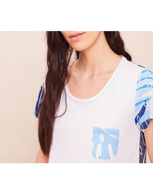 Paradise wit/blauw nachthemd