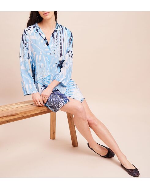 Paradijsblauwe korte top