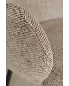 Set tavolo ovale allungabile Sierra effetto noce + 6 poltrone tweed tabacco -180/220 cm