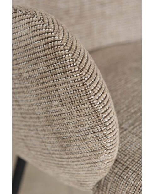 Set tavolo ovale allungabile Sierra effetto noce + 6 poltrone tweed tabacco -180/220 cm