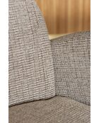 Set tavolo ovale allungabile Sierra effetto noce + 6 poltrone tweed tabacco -180/220 cm