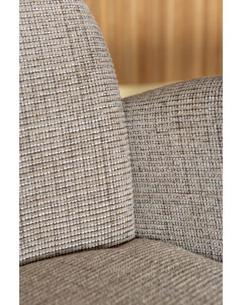 Set tavolo ovale allungabile Sierra effetto noce + 6 poltrone tweed tabacco -180/220 cm