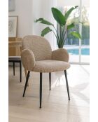 Set van 2 Ginette fauteuils in zwarte tabaktweedstof - 58x63,5x84,5 cm