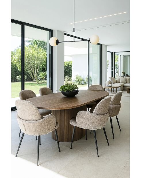 Set van 2 Ginette fauteuils in zwarte tabaktweedstof - 58x63,5x84,5 cm