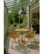 Set van 4 tafelstoelen in polypropyleen en metaal Calypso saffraan - 65x58x78 cm