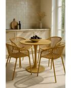 Set van 4 tafelstoelen in polypropyleen en metaal Calypso saffraan - 65x58x78 cm