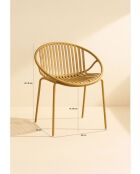 Set van 4 tafelstoelen in polypropyleen en metaal Calypso saffraan - 65x58x78 cm