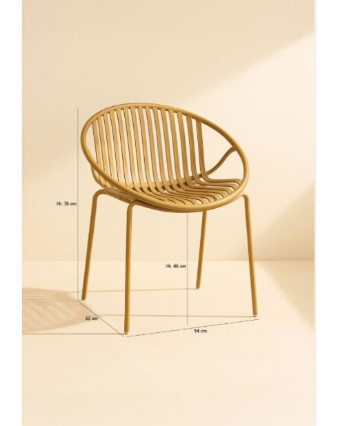 Set van 4 tafelstoelen in polypropyleen en metaal Calypso saffraan - 65x58x78 cm