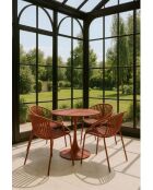 Set van 4 tafelstoelen in polypropyleen en metaal Calypso brick - 65x58x78 cm