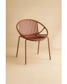 Set van 4 tafelstoelen in polypropyleen en metaal Calypso brick - 65x58x78 cm