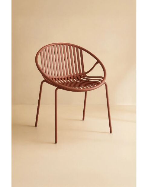 Set van 4 tafelstoelen in polypropyleen en metaal Calypso brick - 65x58x78 cm