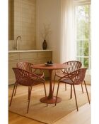 Set van 4 tafelstoelen in polypropyleen en metaal Calypso brick - 65x58x78 cm