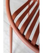 Set van 4 tafelstoelen in polypropyleen en metaal Calypso brick - 65x58x78 cm