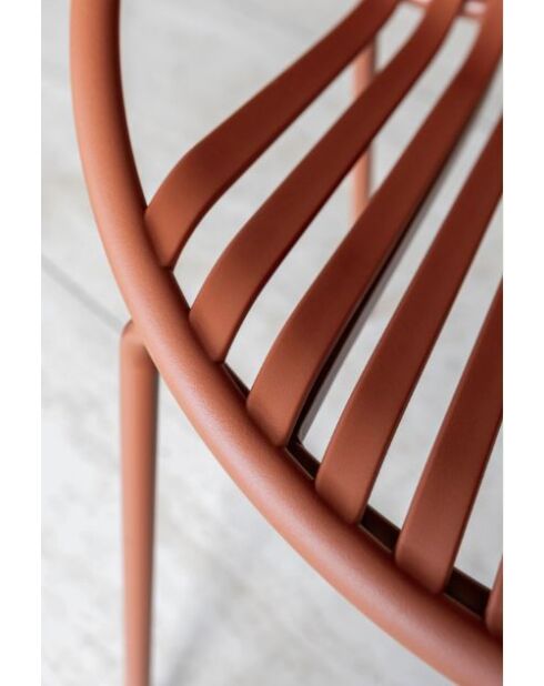 Set van 4 tafelstoelen in polypropyleen en metaal Calypso brick - 65x58x78 cm