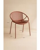 Set van 4 tafelstoelen in polypropyleen en metaal Calypso brick - 65x58x78 cm