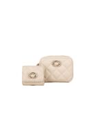 Coffret cadeau 2 supports pour AirPods + mini pochette taupe - 7x6.5x2 cm/11.5x9x2 cm