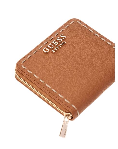 Portefeuille Nastra SLG petit modèle à fermeture éclair caramel - 9.5x11 cm