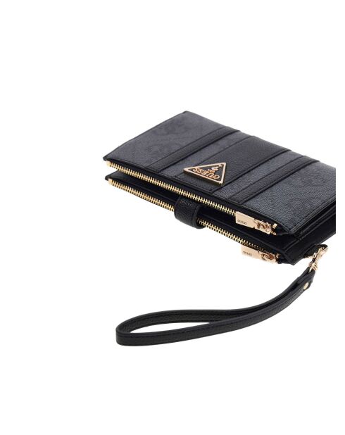 Laurel II SLG Organizer mit doppeltem Reißverschluss und kohlefarbenem Logo — 19x11x2 cm