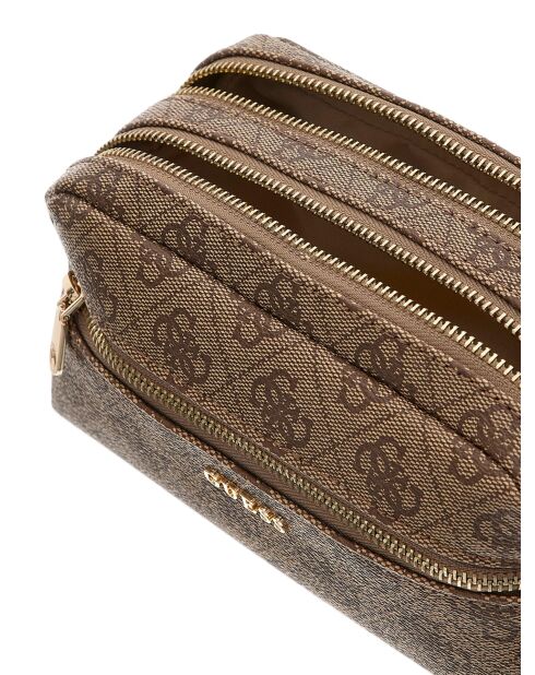 Portefeuille à double fermeture éclair avec logo latte - 20x11x8 cm