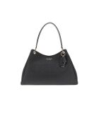 Bolsa tejida Mirema Girlfriend negra, 30-42 x 28 x 12 cm