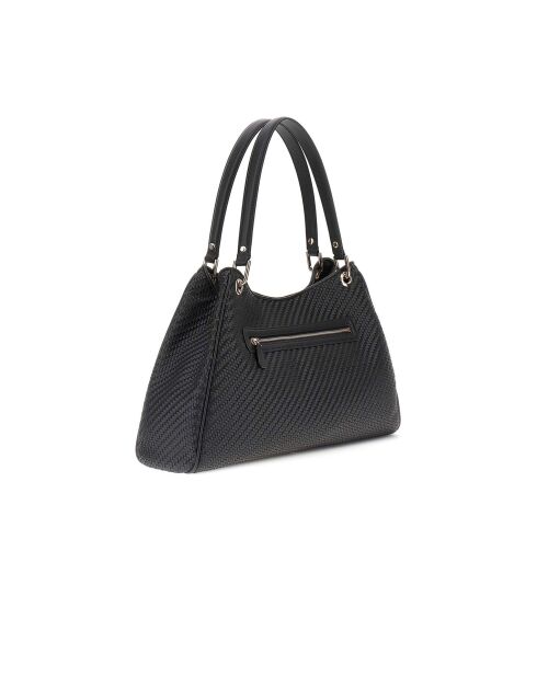 Bolsa tejida Mirema Girlfriend negra, 30-42 x 28 x 12 cm