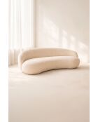 Canapé en tissu Marlo chenille incurvé 3 places beige- 231x116x73cm