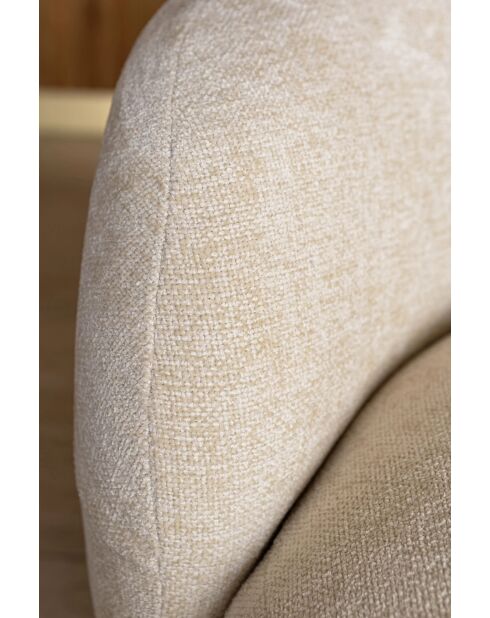 Canapé en tissu Marlo chenille incurvé 3 places beige- 231x116x73cm