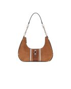 Erenia leren schoudertas met ritssluiting cognac multi - 23x21x6 cm