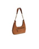 Erenia leren schoudertas met ritssluiting cognac multi - 23x21x6 cm