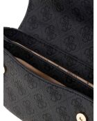 Dea Schultertasche mit Überschlag und kohlefarbenem Logo - 21,5x11,5x7 cm