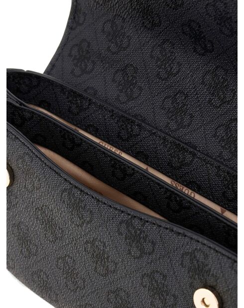 Dea Schultertasche mit Überschlag und kohlefarbenem Logo - 21,5x11,5x7 cm