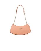 Bandolera Phaedra con cierre superior con cremallera color albaricoque - 31x12,5x7 cm