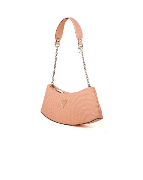 Bandolera Phaedra con cierre superior con cremallera color albaricoque - 31x12,5x7 cm