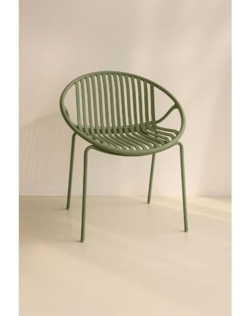Set van 4 groene Calypso tafelstoelen van polypropyleen en metaal - 65x58x78 cm