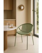 Set van 4 groene Calypso tafelstoelen van polypropyleen en metaal - 65x58x78 cm