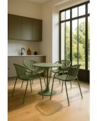 Set van 4 groene Calypso tafelstoelen van polypropyleen en metaal - 65x58x78 cm
