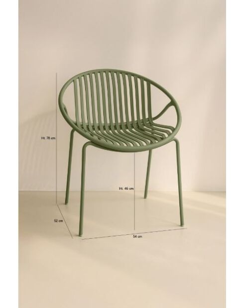 Set van 4 groene Calypso tafelstoelen van polypropyleen en metaal - 65x58x78 cm