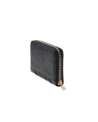 Mittelgroße Geldbörse Laurel II mit Reißverschluss und kohlefarbenem Logo — 14x9x3 cm