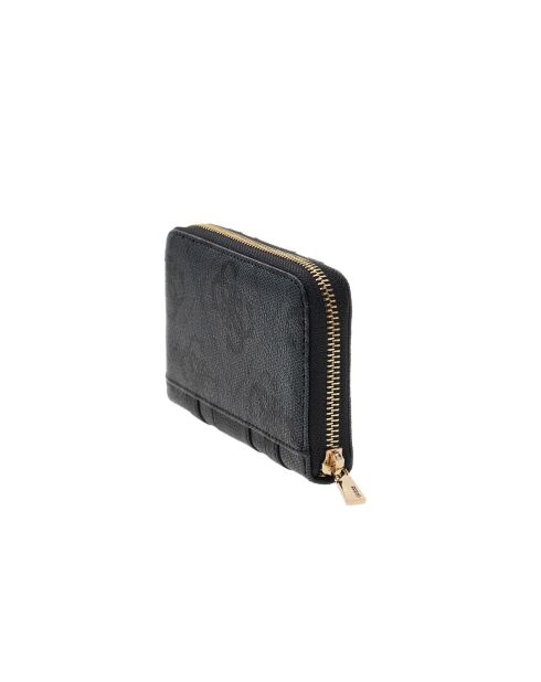 Mittelgroße Geldbörse Laurel II mit Reißverschluss und kohlefarbenem Logo — 14x9x3 cm