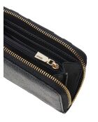 Mittelgroße Geldbörse Laurel II mit Reißverschluss und kohlefarbenem Logo — 14x9x3 cm