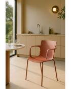 Set van 4 tafelstoelen in polypropyleen en metaal Montauk brick - 55,5x57,5cm