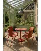 Set van 4 tafelstoelen in polypropyleen en metaal Montauk brick - 55,5x57,5cm