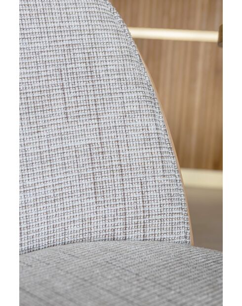 Set tavolo ovale allungabile Sierra effetto noce+6 sedie latte 180/220 cm