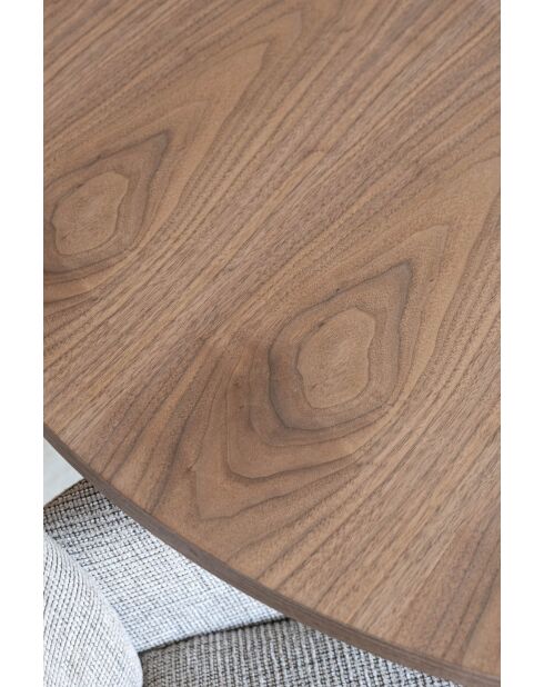 Set tavolo ovale allungabile Sierra effetto noce+6 sedie latte 180/220 cm