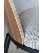 Set tavolo ovale allungabile Sierra effetto noce+6 sedie latte 180/220 cm