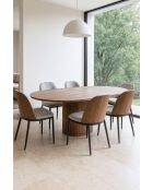 Mesa extensible efecto madera Sierra color nogal - 180/220x120x75 cm