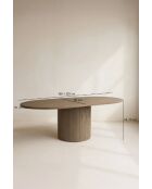 Mesa extensible efecto madera Sierra color nogal - 180/220x120x75 cm